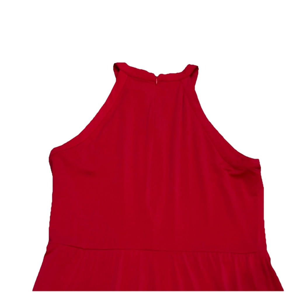 Lauren Ralph Lauren Jumpsuit Women X-Large Red Crepe Stretch Wide Leg - Picture 8 of 9